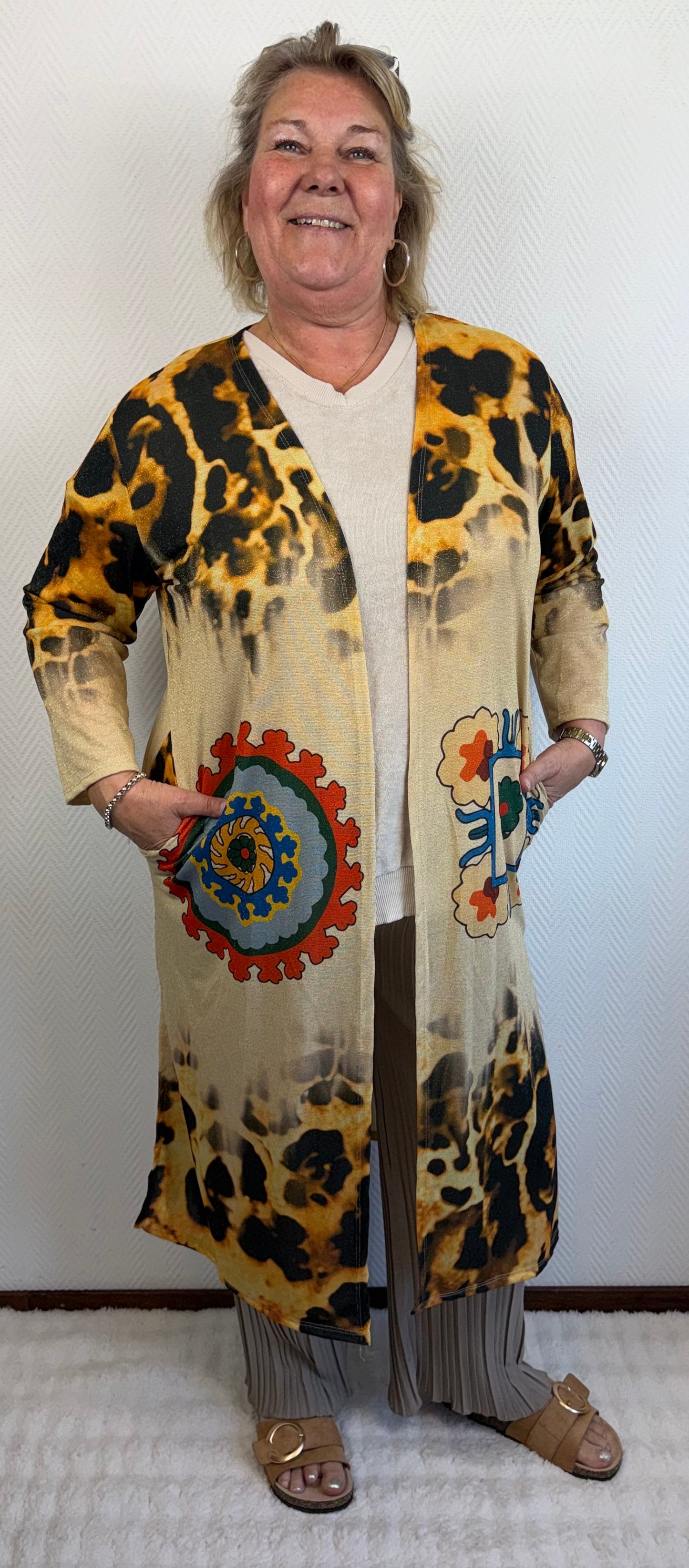 Lurex vesten print 40/42/46/48/50