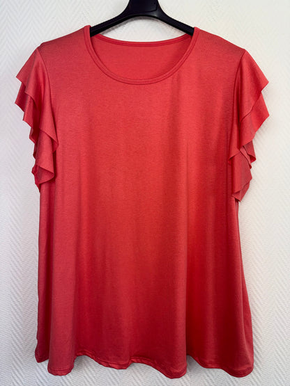 A lijn shirt met roezel mouw 46/48/50
