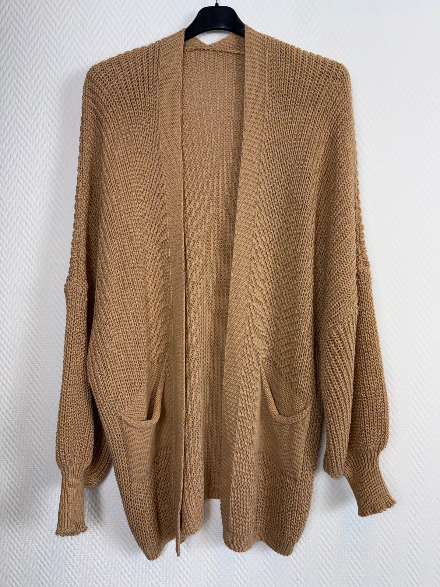 Kort gebreid vest met zakken 44/46/48/50/52/54