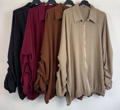 Bomber jasjes met gesmokte mouwen 48/50/52