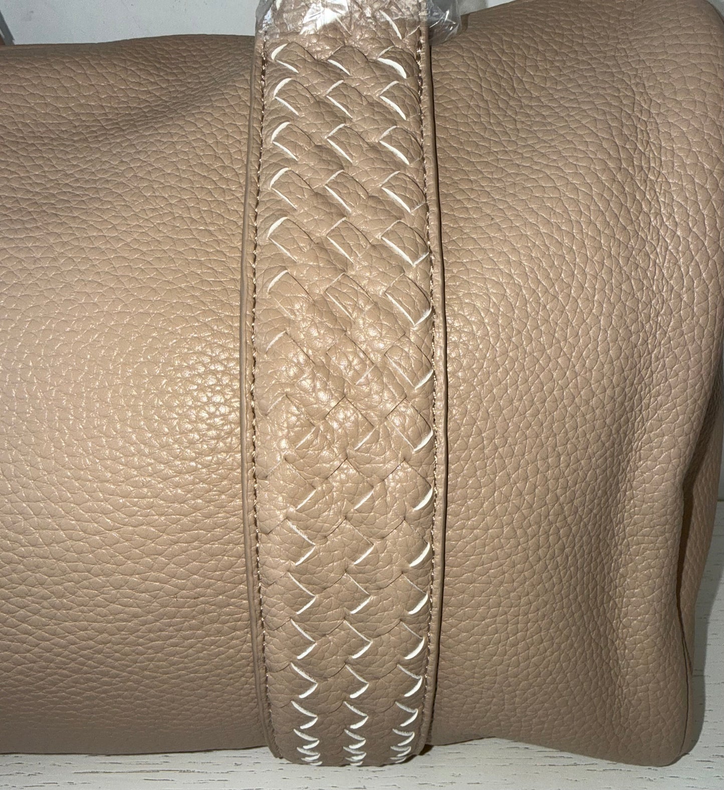 Beige bowling tas