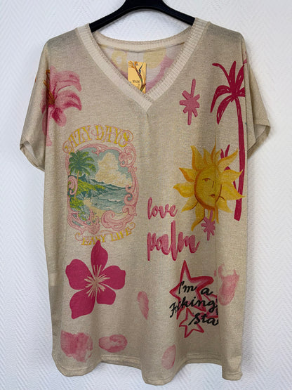 Lurex shirt Tropical 44/46/48