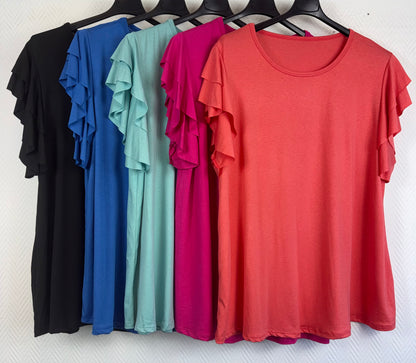 A lijn shirt met roezel mouw 46/48/50