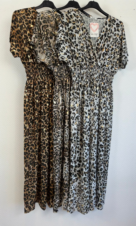 Lange jurk animal print 40/42/44/46/48/50