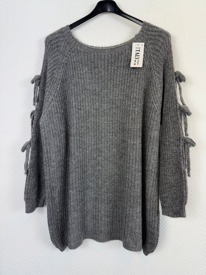 Gebreide trui met strikjes 44/46/48/50