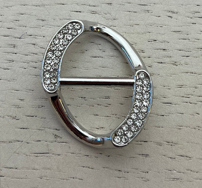 Kleding ophaler ovaal met strass steentjes goud of zilver