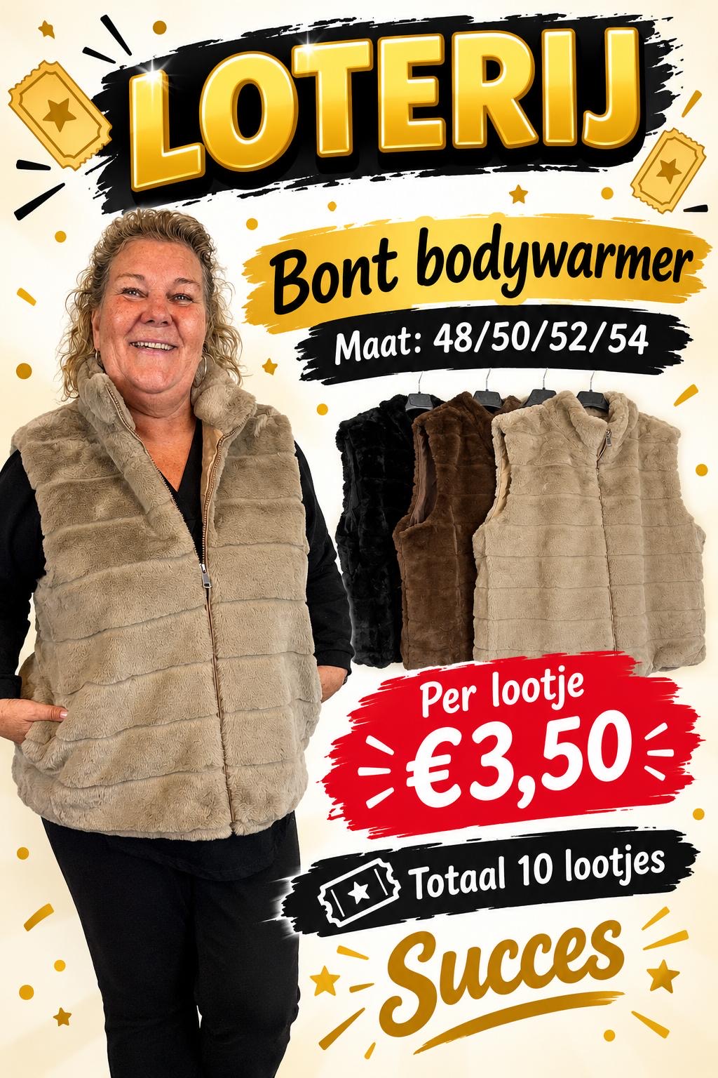 Loterij bodywarmer voor Laura