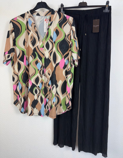 Travelshirt multicolor maat 44/46/48/50