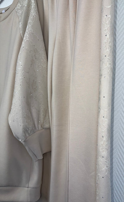2 delig comfy pak met kant en strass steentjes 50/52