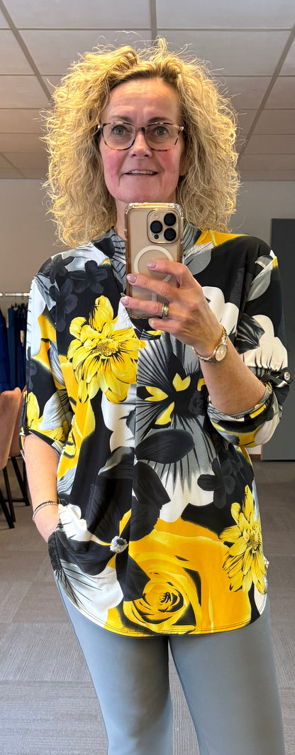 Travelshirt Bloem 42/44/46/48/50