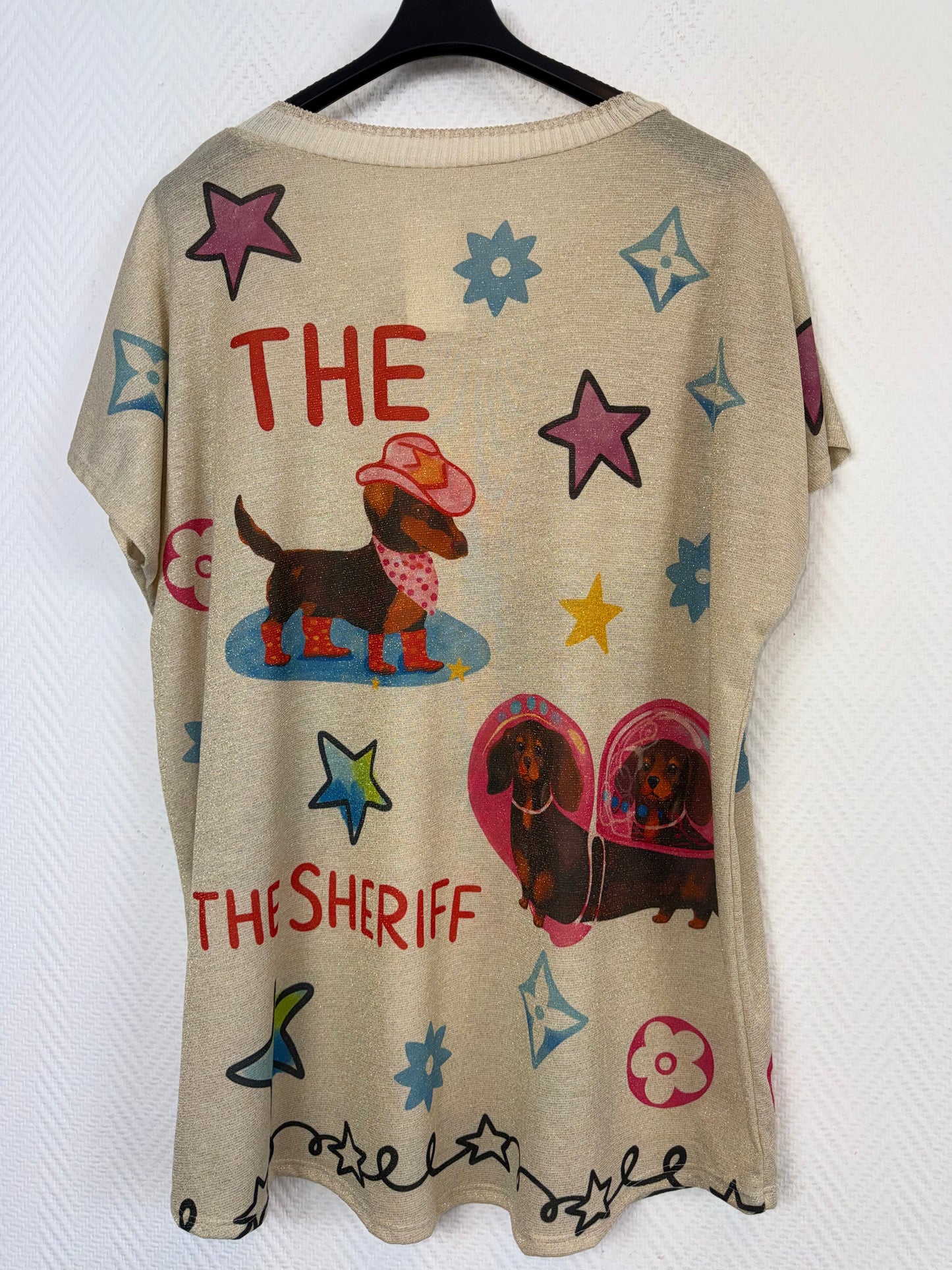 Lurex shirt Hondje 44/46/48