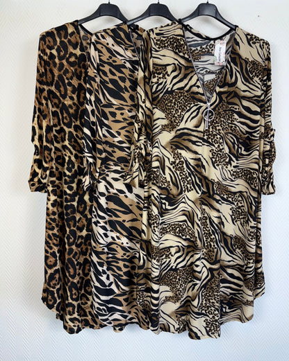 Lang A lijn travel tuniek/jurkje animal 44/46/48/50
