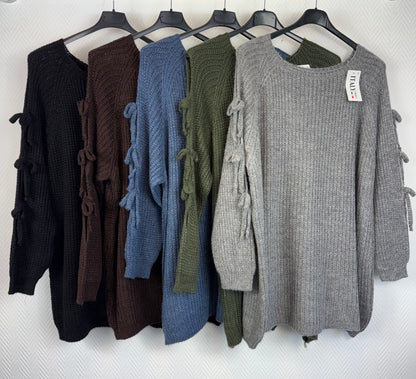 Gebreide trui met strikjes 44/46/48/50