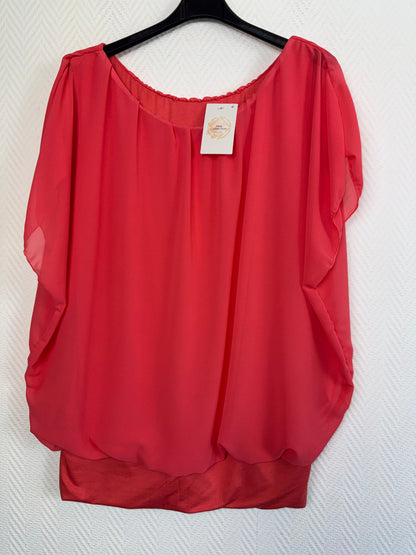 Ballontop met vaste stretch viscose ondertop 40/42/44/46