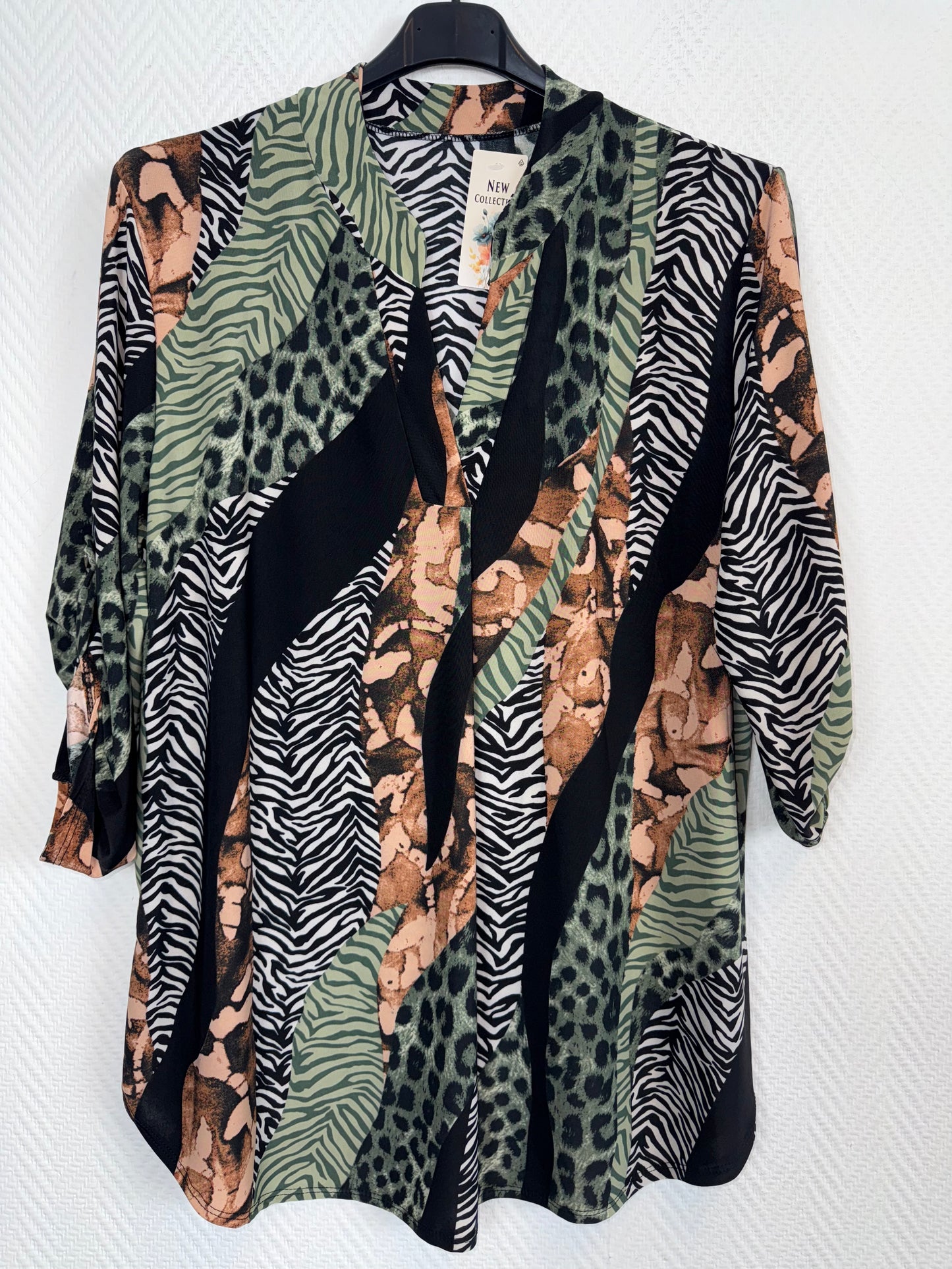 Travelshirt animal print 44/46/48/50