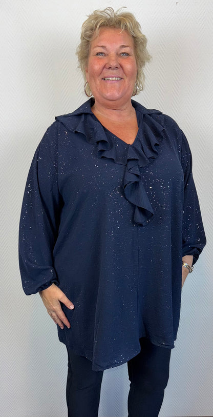 Roezel glitter blouse/tuniek 50/52/54