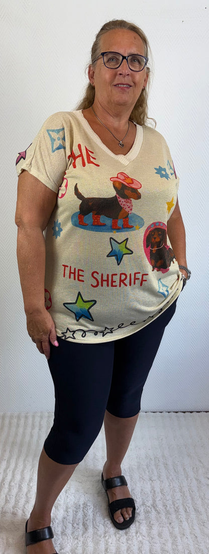 Lurex shirt Hondje 44/46/48