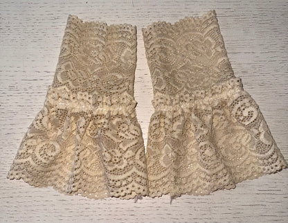 Mouw verlenger beige stretch kant