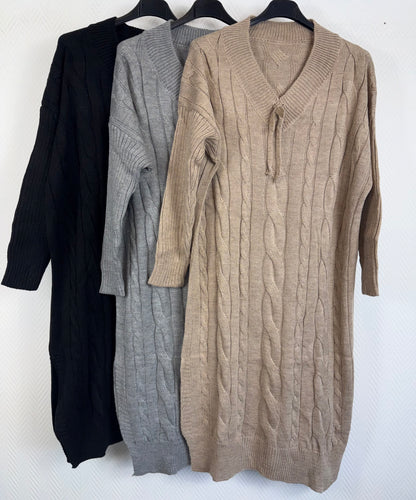 Gebreide lange jurk 42/44/46/48
