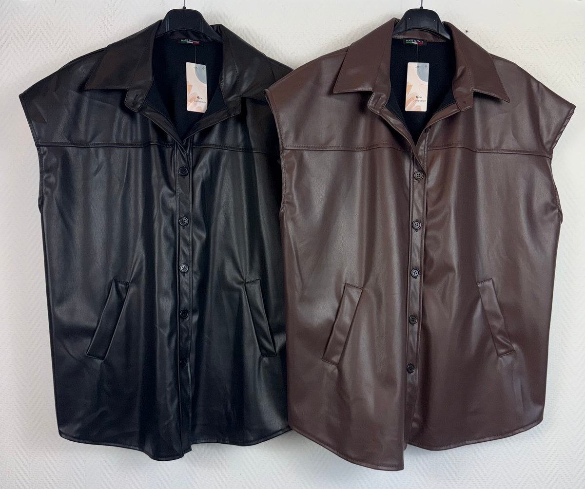 PU leren gilet 46/48/50