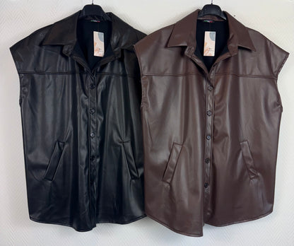 PU leren gilet 46/48/50