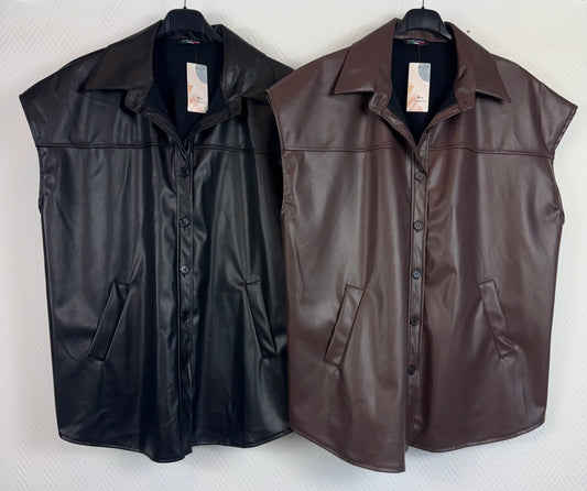 PU leren gilet 46/48/50