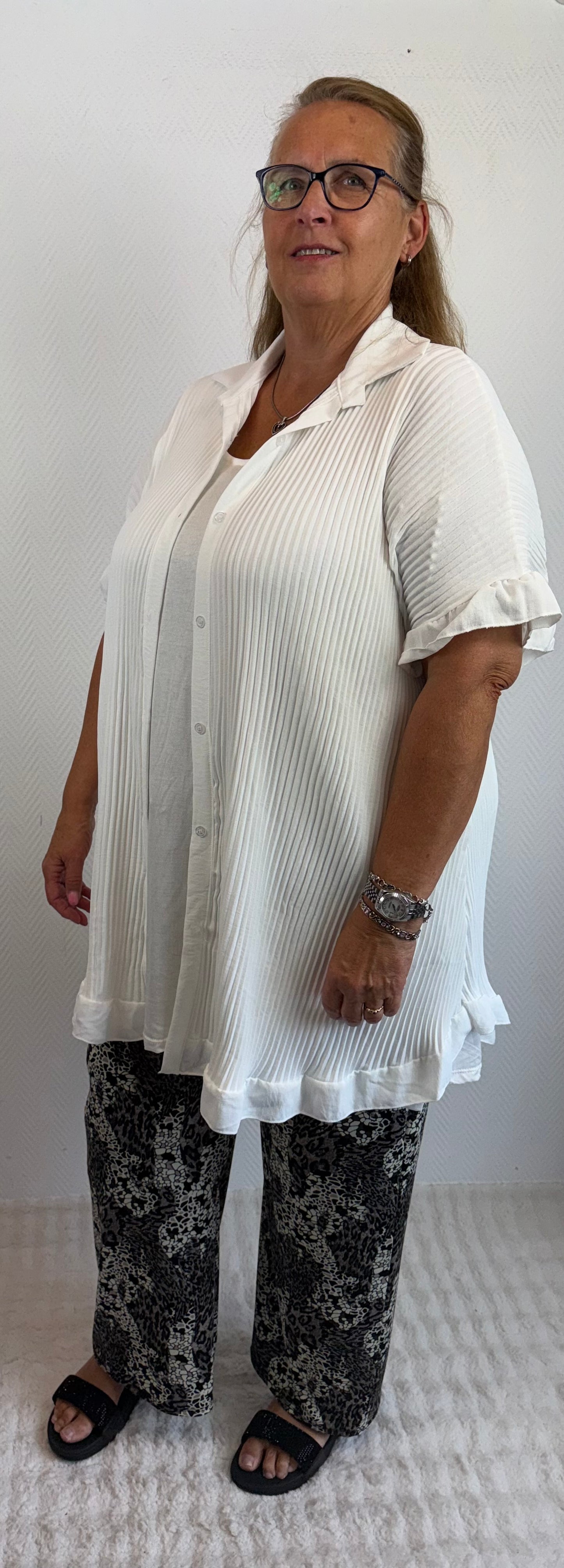 Plissé blouse Miranda 48/50/52/54