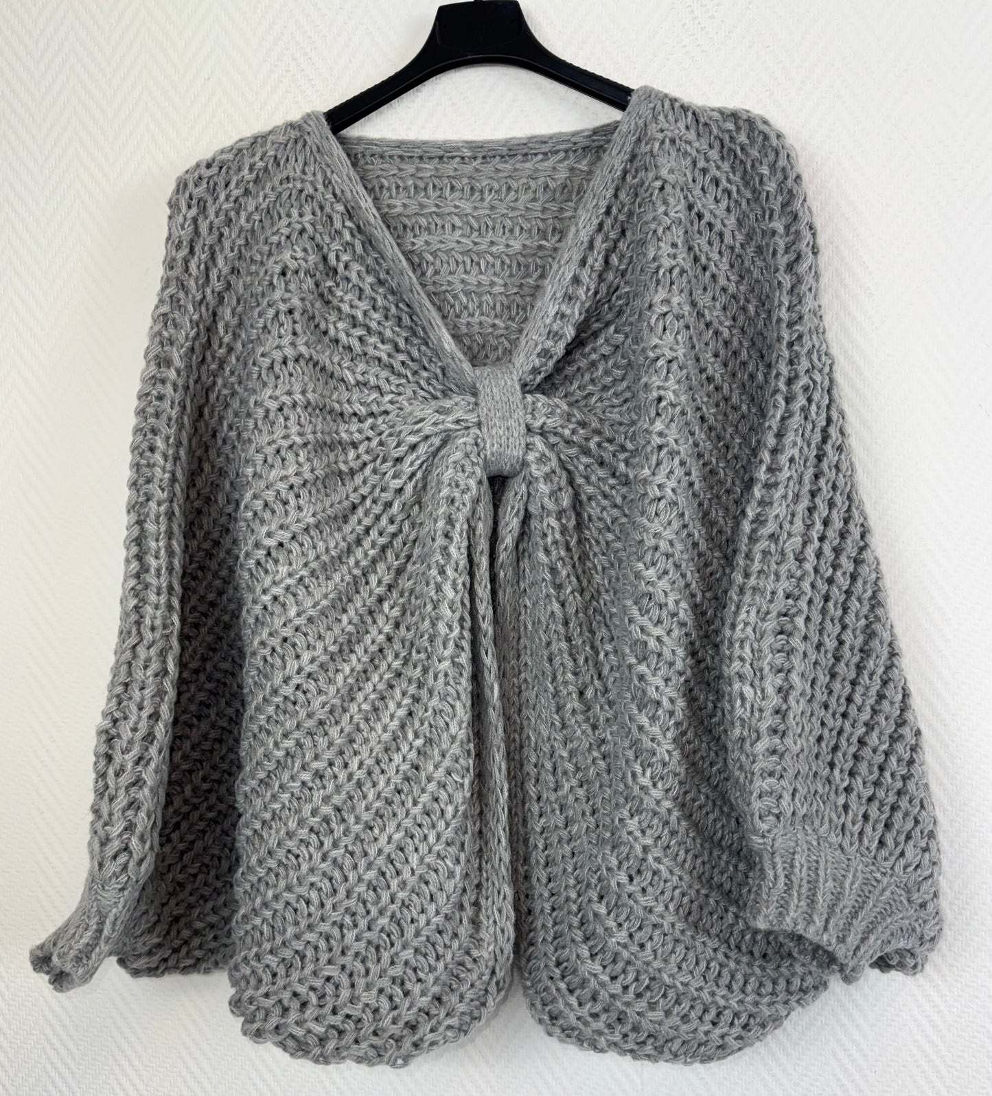 Grof gebreide korte poncho one size fits all!