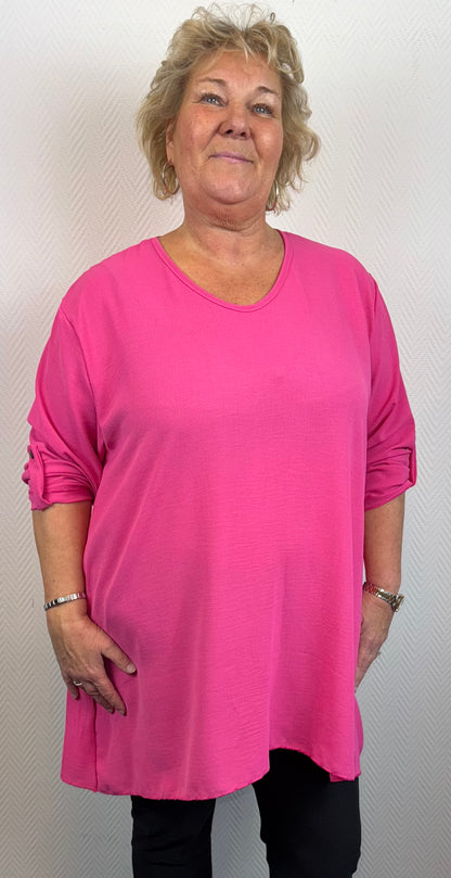 Basis A lijn tuniek met ophaalmouwen