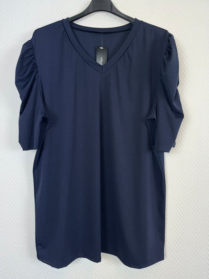 Travelshirt Linda met geplooide pofmouwen 42/44/46/48