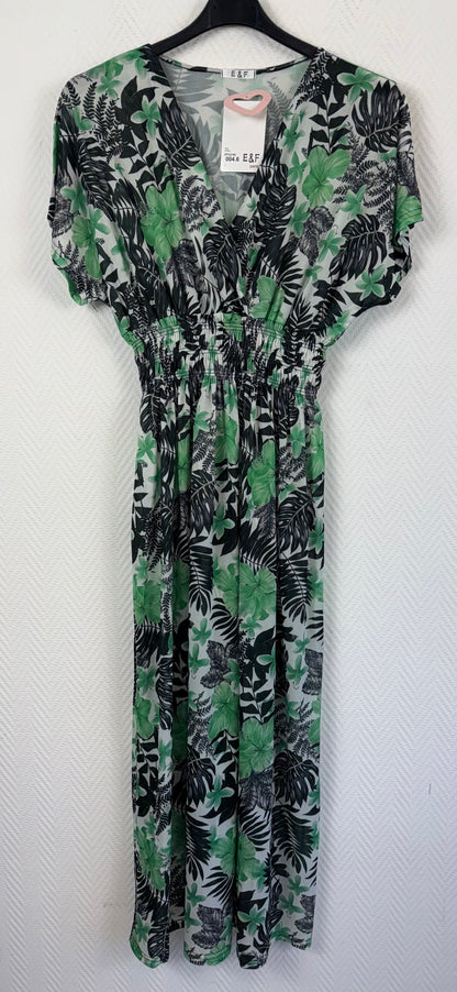 Lange jurk bladeren print 40/42/44/46/48/50