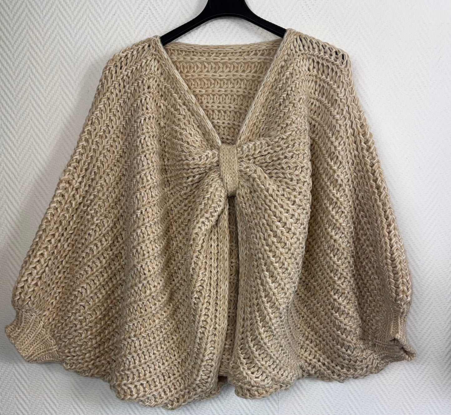 Grof gebreide korte poncho one size fits all