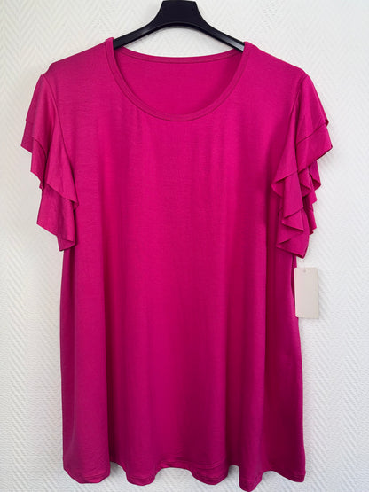 A lijn shirt met roezel mouw 46/48/50