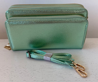 Portemonnee/mobiel/ tasjes metallic