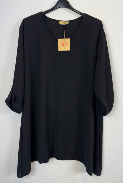 Basis A lijn tuniek met ophaalmouwen