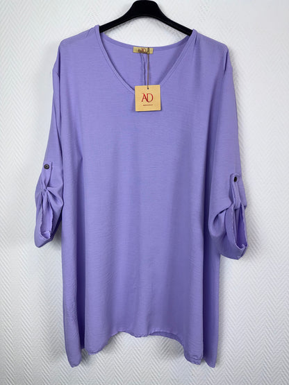 Basis A lijn tuniek met ophaalmouwen