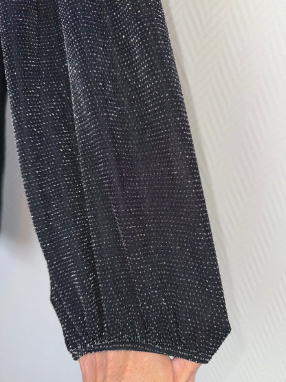 Blouse met glittermouwen 46/48/50/52