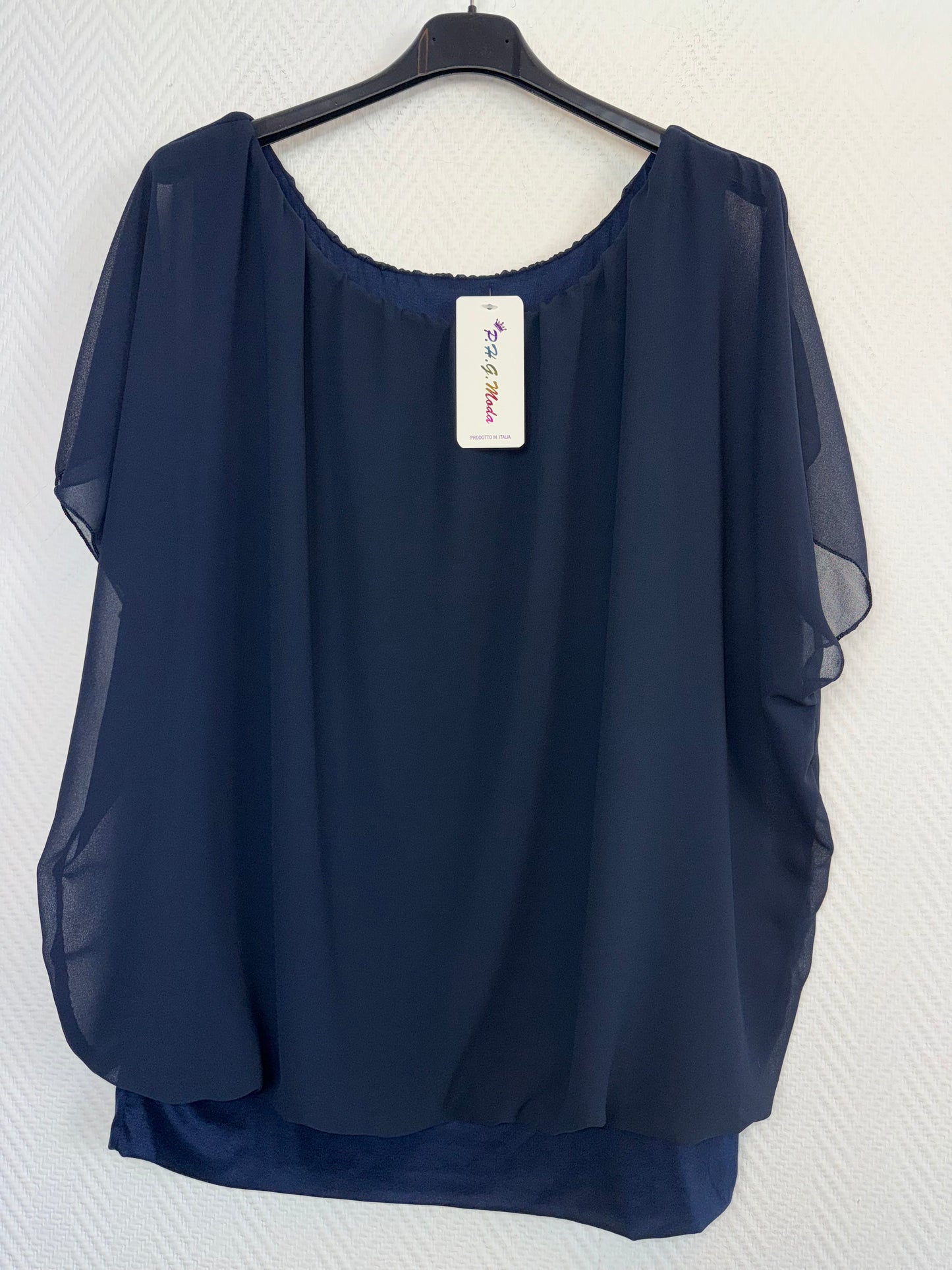 Ballontop met vaste stretch viscose ondertop 40/42/44/46