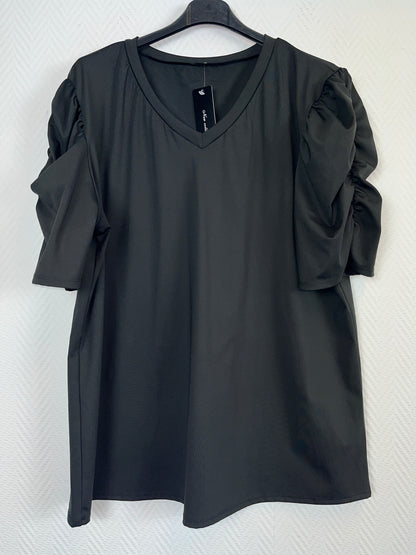 Travelshirt Linda met geplooide pofmouwen 42/44/46/48