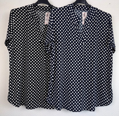 Travelshirt polkadot 40/42/44/46/48/50