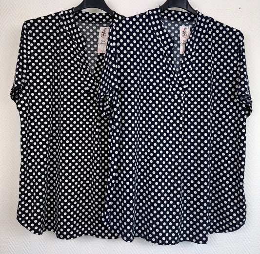 Travelshirt polkadot 40/42/44/46/48/50