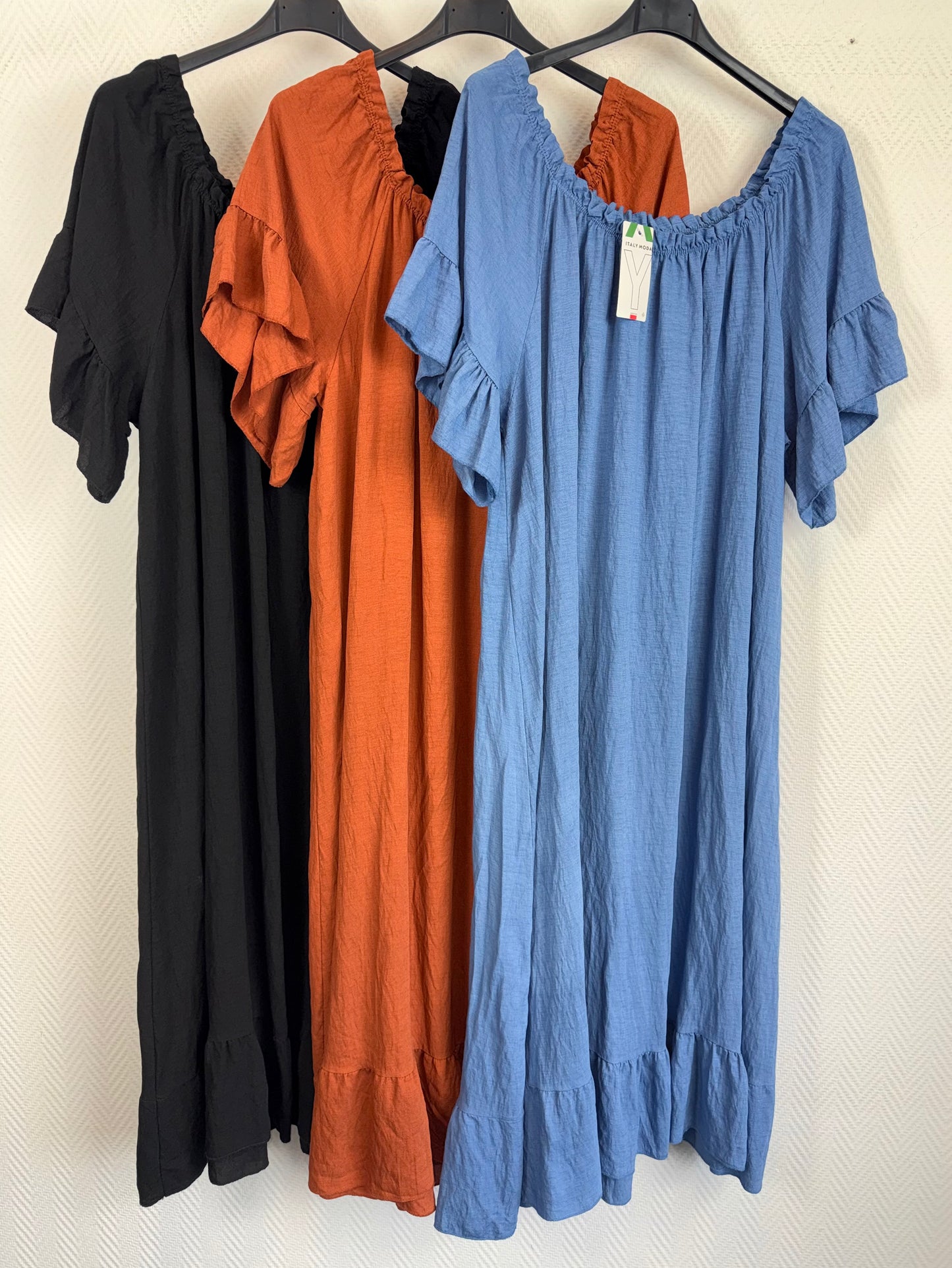 Lange A lijn viscose jurk Anja 48/50/52