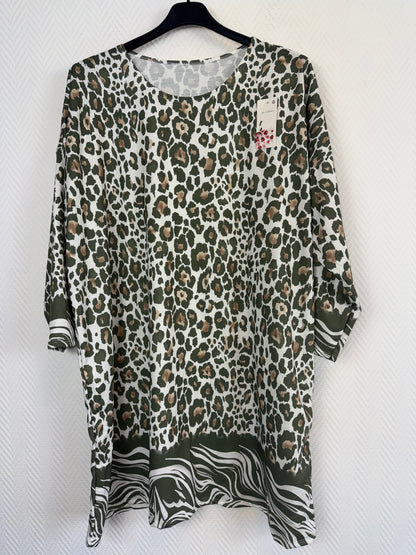 Tijger lang katoenen tuniek/jurkje maat 46/48/50