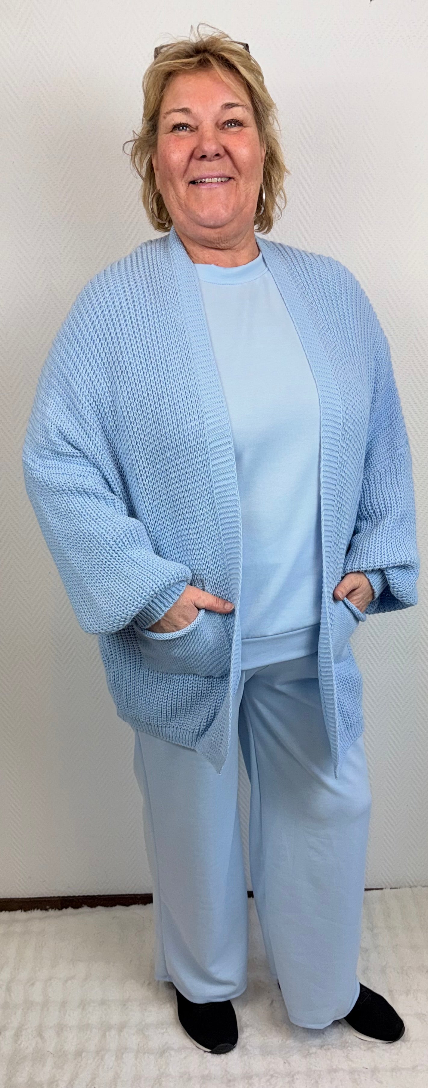 Kort gebreid vest met zakken 44/46/48/50/52/54