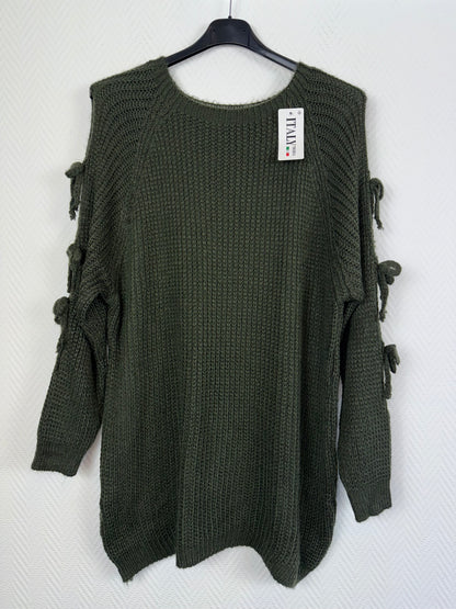 Gebreide trui met strikjes 44/46/48/50