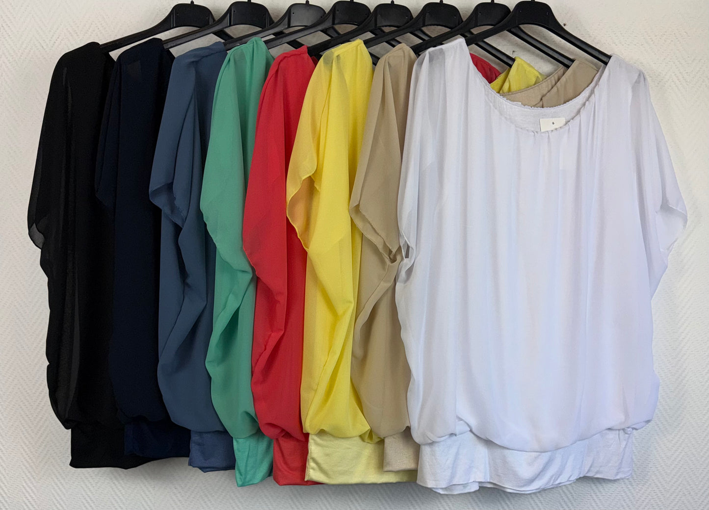 Ballontop met vaste stretch viscose ondertop 40/42/44/46