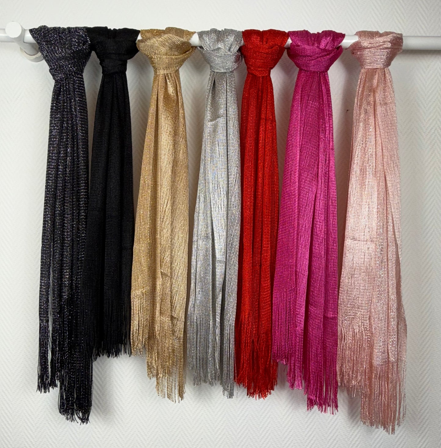 Glitter sjaaltjes met franjes