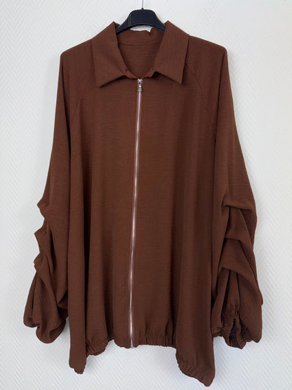Bomber jasje met gesmokte mouwen 48/50/52