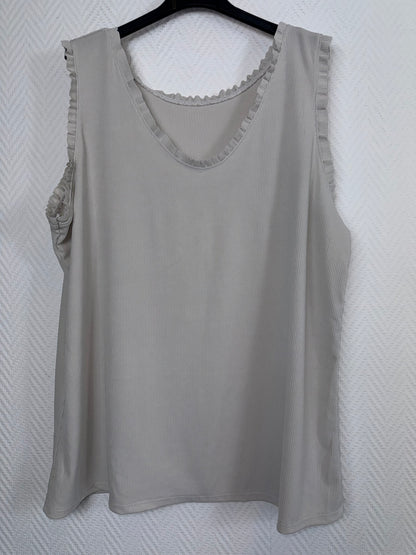 Stretch topjes met roezel randje 46/48/50