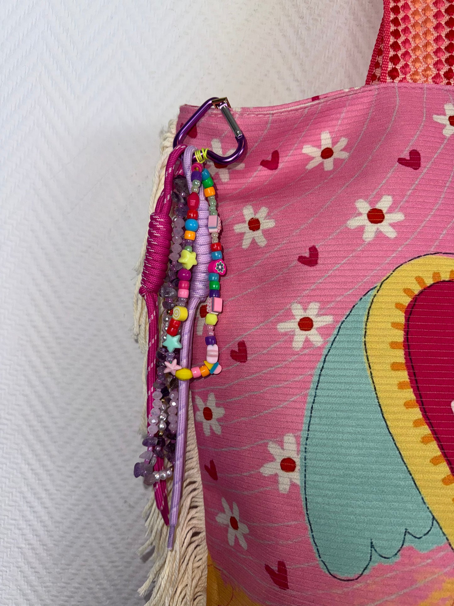 Grote strandtas met gratis bag charm